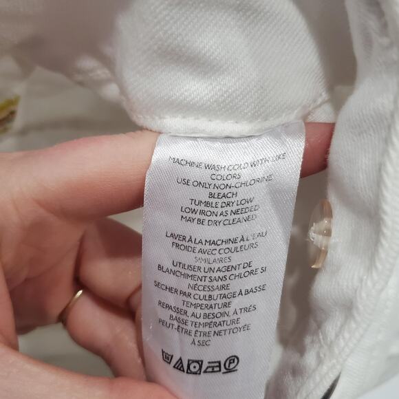 Maeve Anthropologie Pants Womens 29 White Colette Wide Leg Crop Denim - Picture 6 of 14